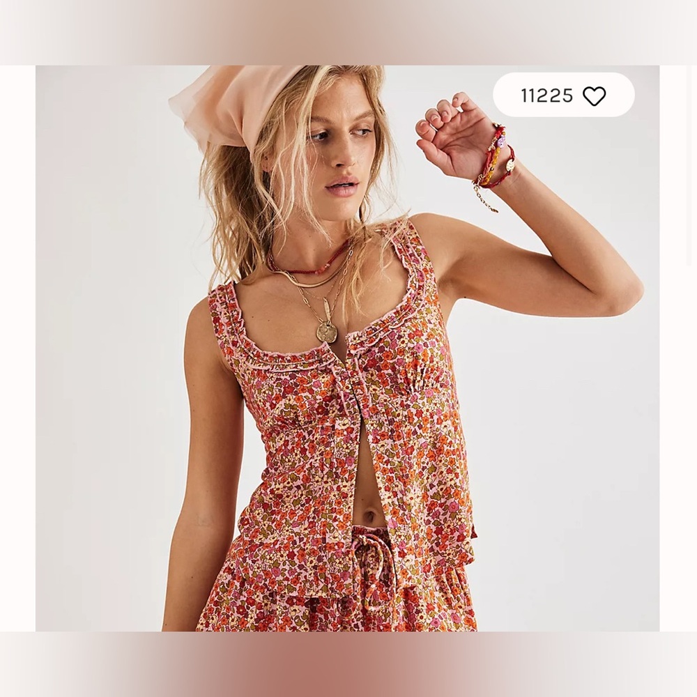 Free People Ellia Printed set. NWT. Spring blossom combo - Picture 10 of 10